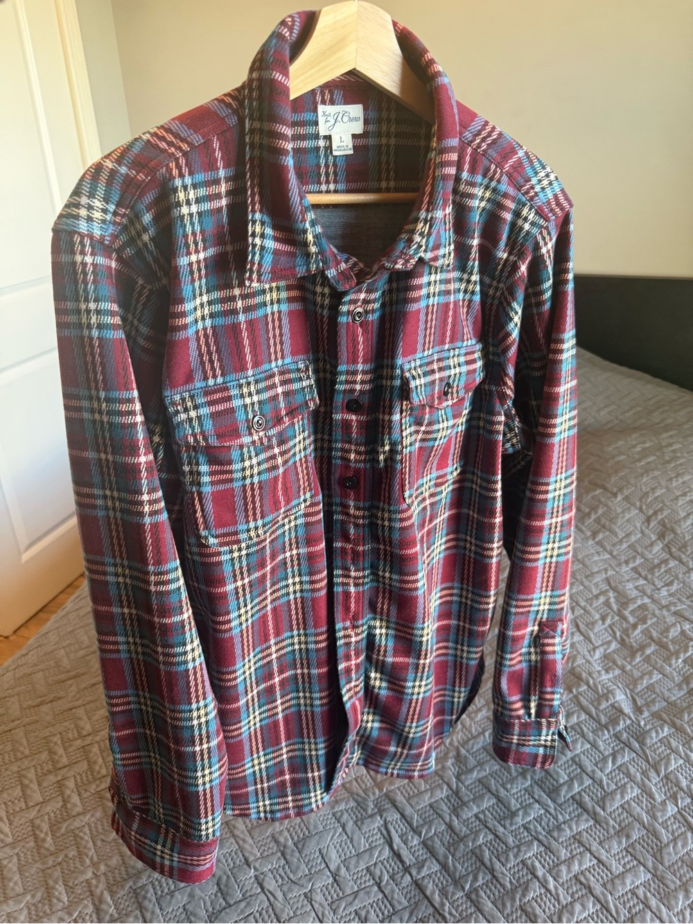 J. Crew Red Plaid Button-Down Shirt